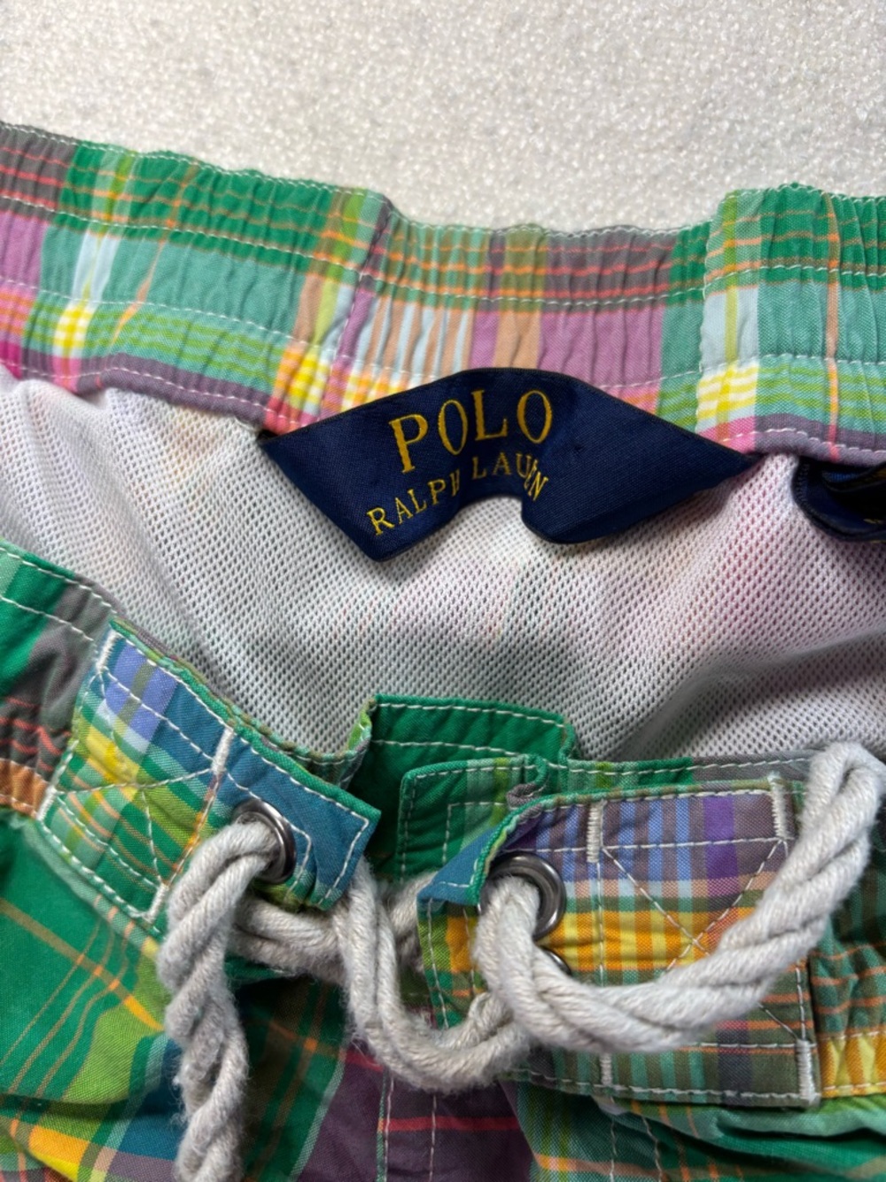 Polo Ralph Lauren Swim Trunks Mens LT Plaid Multicolor Beach Preppy - Picture 7 of 8
